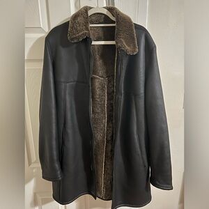 Hugo Boss Genuine Shearling Leather Long Coat